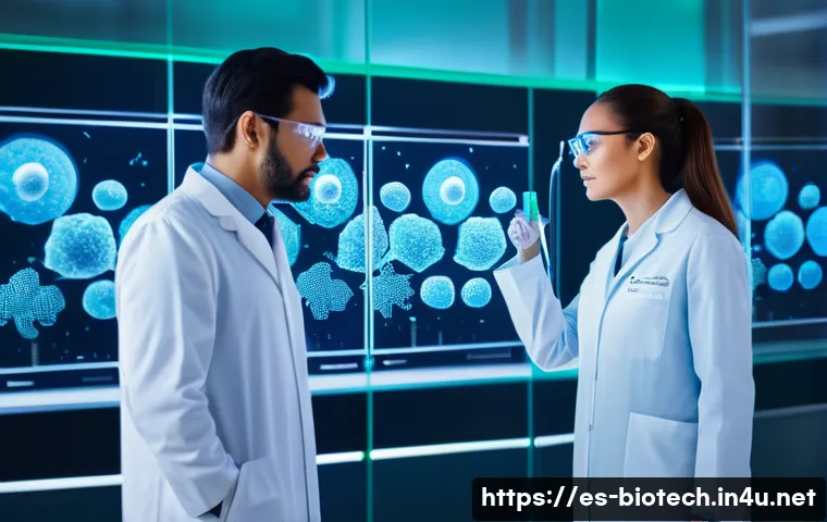백신 개발 동향 - **"A vibrant, futuristic laboratory scene showcasing the revolution of mRNA technology. In the foreg...