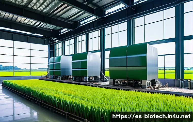 바이오 리파이너리 기술 - A highly detailed industrial bioraffinery interior in a sunny rural Brazilian sugarcane plantation, ...