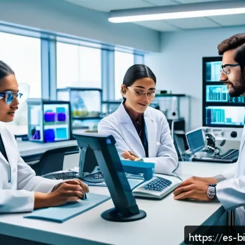 Home 33 바이오산업 규제 - A modern Latin American biotechnology startup laboratory scene, featuring diverse young scientists a...