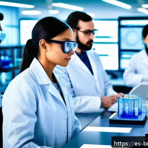 Home 30 제약 회사와 바이오 회사 차이 - A modern laboratory scene showcasing a diverse team of Hispanic scientists working collaboratively o...
